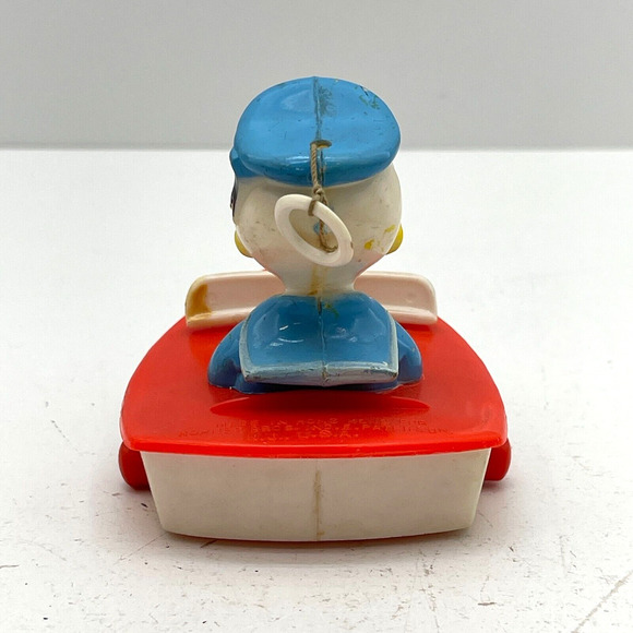 Vintage Donald Duck Trickey Rider Walt Disney String Pull Toy Hard Plastic - Picture 4 of 14